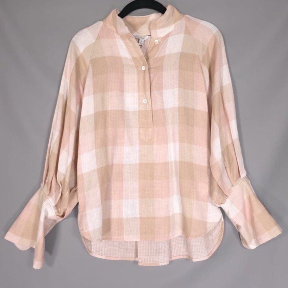 NWT Joie DIA Cotton Top Shell‎ Pink Plaid Size XS